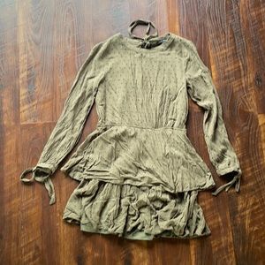 Textured Olive Dress